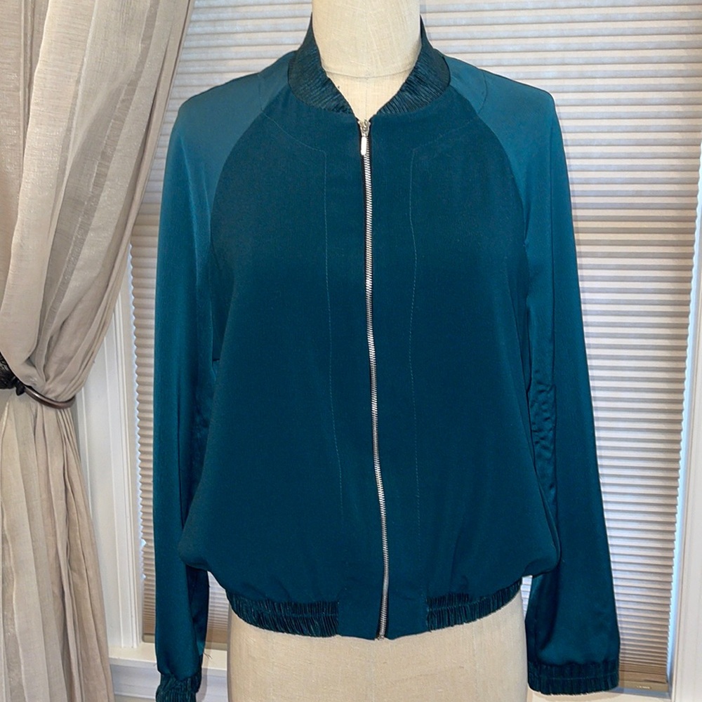 Super Cute Jane Wood Sateen Bomber Jacket ( Bought in Paris )
